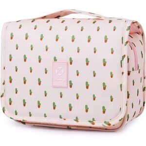 Hanging Travel Toiletry Bag Cosmetic Make up Organizer for Women Waterproof Pink